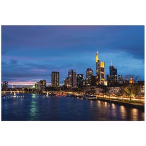 Artland Aluminium dibond print Frankfurt skyline geschikt voor binnen en buiten, buitenafbeelding