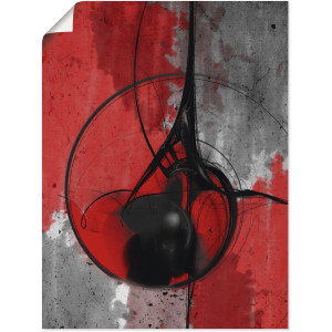 Artland Artprint Abstract in rood en zwart als artprint van aluminium, artprint voor buiten, artprint op linnen, poster in verschillende maten. maten