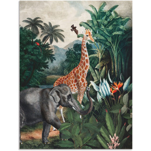 Artland Artprint Afrikaanse jungle als artprint van aluminium, artprint voor buiten, artprint op linnen, poster in verschillende maten. maten