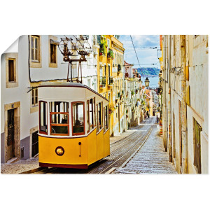 Artland Artprint Ascensor da Gloria in Lissabon als artprint van aluminium, artprint op linnen, muursticker of poster in verschillende maten