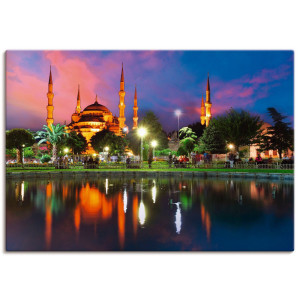 Artland Artprint Blauwe moskee in Istanbul - Turkije als artprint op linnen, poster in verschillende formaten maten