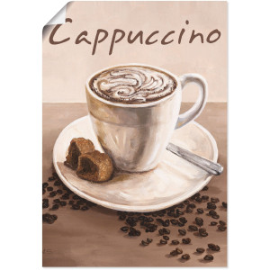 Artland Artprint Cappuccino - koffie als artprint op linnen, poster, muursticker in verschillende maten