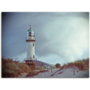 Artland Artprint De Warnemünder vuurtoren als artprint op linnen, poster in verschillende formaten maten