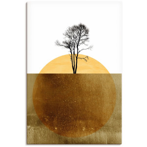 Artland Artprint Gouden oceaan als artprint van aluminium, artprint voor buiten, artprint op linnen, poster in verschillende maten. maten