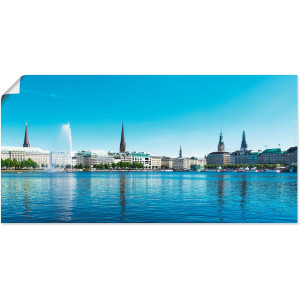 Artland Artprint Hamburg Alsterpanorama als artprint op linnen, poster in verschillende formaten maten