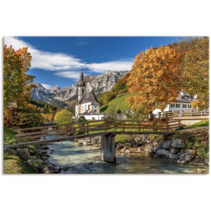 Artland Artprint Herfst in Zuid-Tirol - Herfst in het Berchtesgadener land als artprint van aluminium, artprint op linnen, muursticker of poster in verschillende maten