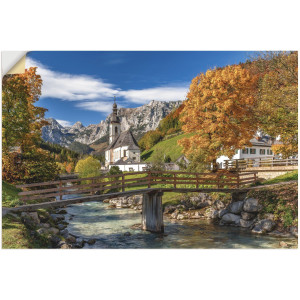 Artland Artprint Herfst in Zuid-Tirol - Herfst in het Berchtesgadener land als artprint van aluminium, artprint op linnen, muursticker of poster in verschillende maten