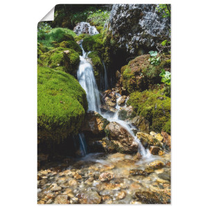 Artland Artprint Kleine waterval in de bergen als artprint op linnen, poster, muursticker in verschillende maten