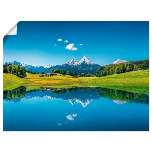 Artland Artprint Landschap in de Alpen als artprint van aluminium, artprint voor buiten, artprint op linnen, poster in verschillende maten. maten