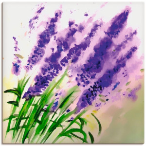 Artland Artprint op linnen Lavendel-aquarel gespannen op een spieraam