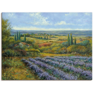 Artland Artprint Lavendelvelden in de Provence als artprint op linnen, poster, muursticker in verschillende maten