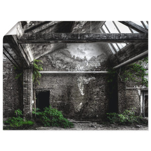 Artland Artprint Lost Place - oude fabriek als artprint van aluminium, artprint voor buiten, poster in diverse formaten