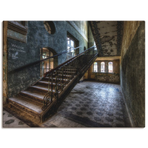 Artland Artprint Lost Place - trappen als artprint op linnen, poster in verschillende formaten maten