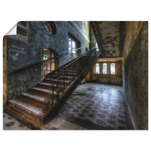 Artland Artprint Lost Place - trappen als artprint op linnen, poster in verschillende formaten maten