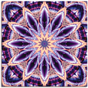 Artland Artprint Mandala ster paars als artprint op linnen, muursticker in verschillende maten