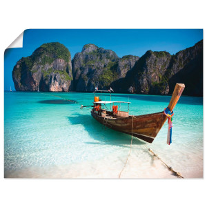 Artland Artprint Maya Bay, Koh Phi Phi Leh, Thailand als artprint op linnen, poster, muursticker in verschillende maten