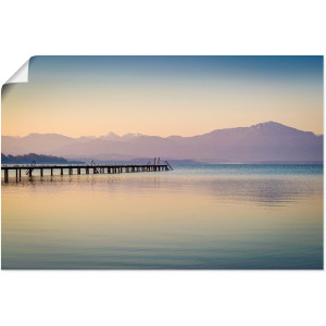 Artland Artprint Morgen aan de Chiemsee als artprint van aluminium, artprint voor buiten, artprint op linnen, poster in verschillende maten. maten