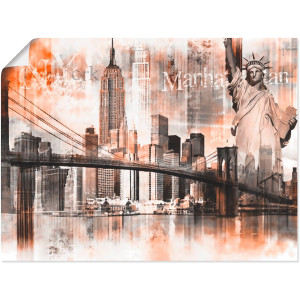 Artland Artprint New York skyline collage V als artprint op linnen, poster in verschillende formaten maten