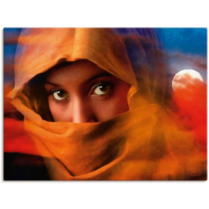 Artland Artprint Ogen van moslimmeisjes als artprint op linnen, poster in verschillende formaten maten