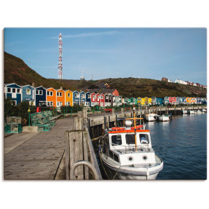 Artland Artprint op linnen De haven van Helgoland gespannen op een spieraam