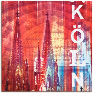 Artland Artprint op linnen Keulen Skyline collage II