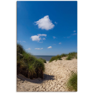 Artland Artprint op linnen Weg naar het strand gespannen op een spieraam