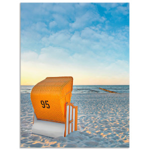 Artland Artprint Ostsee7 - strandstoel als artprint van aluminium, artprint voor buiten, artprint op linnen, poster in verschillende maten. maten