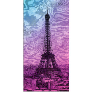 Artland Artprint Parijs Eiffeltoren paars/blauw als artprint van aluminium, artprint voor buiten, artprint op linnen in verschillende maten