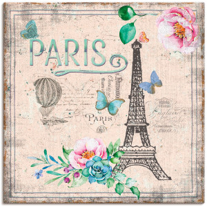 Artland Artprint op linnen Parijs - Mijn liefde gespannen op een spieraam