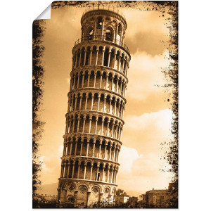 Artland Poster Pisa - Campanile als artprint op linnen, muursticker of poster in verschillende maten