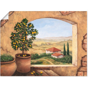 Artland Artprint Raam in Toscane als artprint van aluminium, artprint voor buiten, artprint op linnen, poster, muursticker