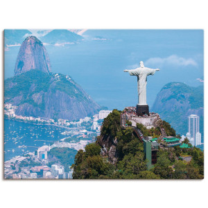 Artland Artprint Rio de Janeiro met Christus als artprint van aluminium, artprint op linnen, muursticker, verschillende maten