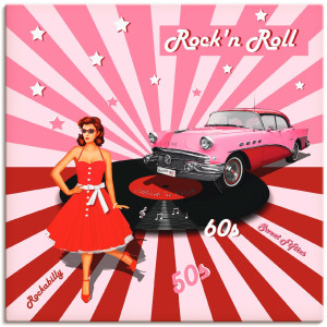 Artland Artprint Rock'n roll van de jaren 50 als artprint van aluminium, artprint voor buiten, artprint op linnen, poster, muursticker