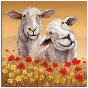 Artland Artprint Schapen als artprint van aluminium, artprint voor buiten, artprint op linnen, poster in verschillende maten. maten