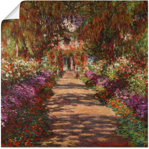 Artland Artprint Weg in Monets tuin in Giverny. 1902 als artprint van aluminium, artprint voor buiten, artprint op linnen, poster, muursticker