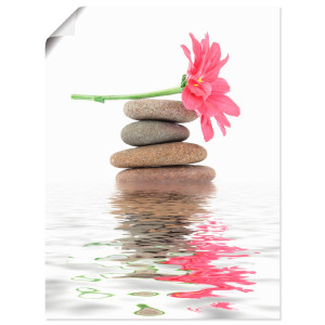 Artland Artprint Zen Spa stenen met bloemen I als artprint op linnen, poster in verschillende formaten maten