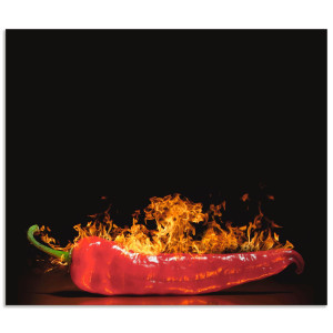 Artland Keukenwand Rode hete chilipeper Aluminium spatscherm met plakband, gemakkelijke montage