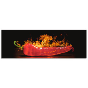 Artland Keukenwand Rode hete chilipeper Aluminium spatscherm met plakband, gemakkelijke montage