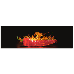 Artland Keukenwand Rode hete chilipeper Aluminium spatscherm met plakband, gemakkelijke montage