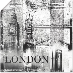 Artland Poster Londen Skyline abstracte collage 04 als artprint op linnen, muursticker of poster in verschillende maten