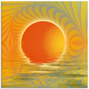 Artland Print op glas Abstracte zonsondergang