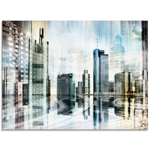 Artland Print op glas Frankfurt skyline abstracte collage