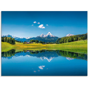 Artland Print op glas Landschap in de Alpen in verschillende maten