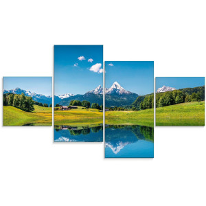 Artland Print op glas Landschap in de Alpen in verschillende maten