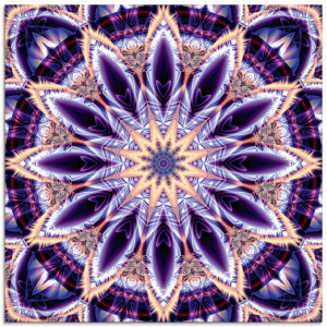 Artland Print op glas Mandala ster paars in verschillende maten