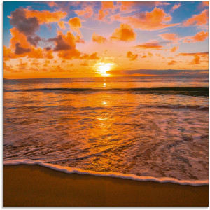 Artland Print op glas Mooie tropische zonsondergang aan het strand