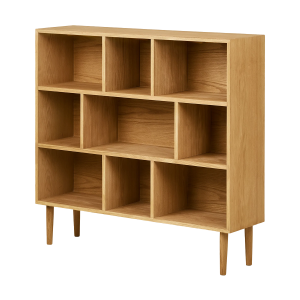 August eikenhouten boekenkast naturel - 112 x 105 cm