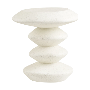 Aukje fiberclay bijzettafel wit -  Ø 36 x 46 cm