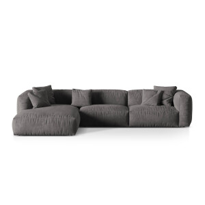 3-zits hoekbank Martina links velvet | Micadoni