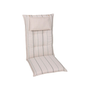 GO-DE Textil Tuinkussen (Stoelkussens voor stoelen met een lange rugleuning, Beige)